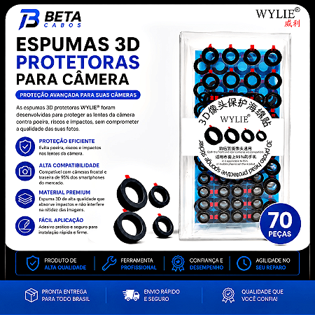 Espumas 3D Protetoras para Câmera Caixa 70 pçs