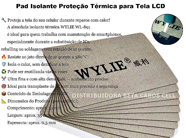 PAD Proteção Térmica 55x35x0.3mm 10un WYLIE WL 891