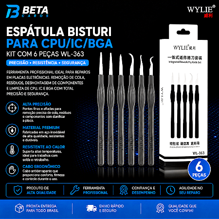 Espatula Bisturi Bga Conjunto com 5 Espatula WL 363 Wylie