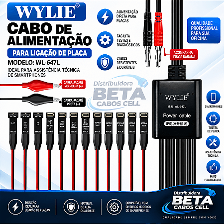 Cabo Alimentação Teste Placa iPhone 6 ao 17PM WYLIE WL-647L 647L 647 L