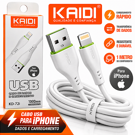 Cabo Kaidi KDPAN USB Iphone Carregamento Rapido
