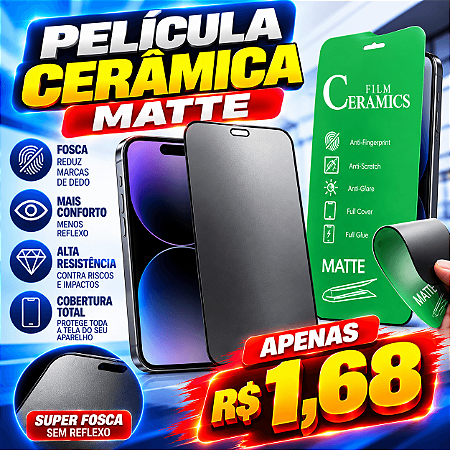 Pelicula 3D Iphone 17 PRO Hidrogel Fosca Cerâmica Matte