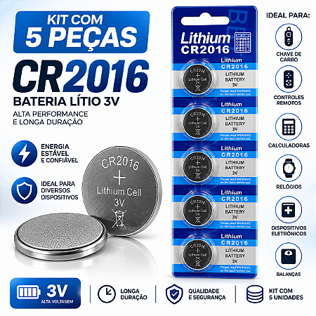 Bateria 2016 cartela com 5 Baterias na Cartela VNP