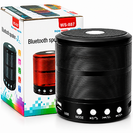Caixa de Som 887 Bluetooth Sem Fio Portátil Radio Fm