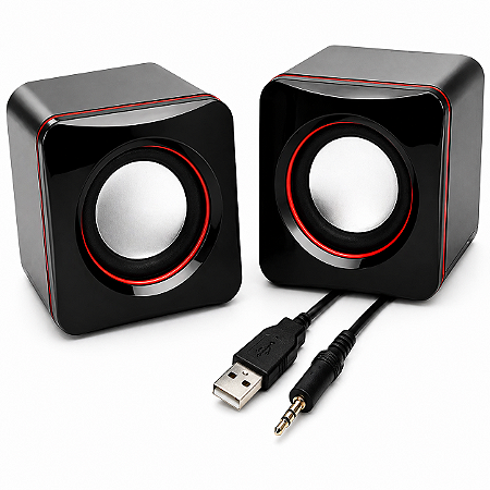 Caixa De Som Portátil Pc Notebook 3w Usb Celular P2 Auxiliar