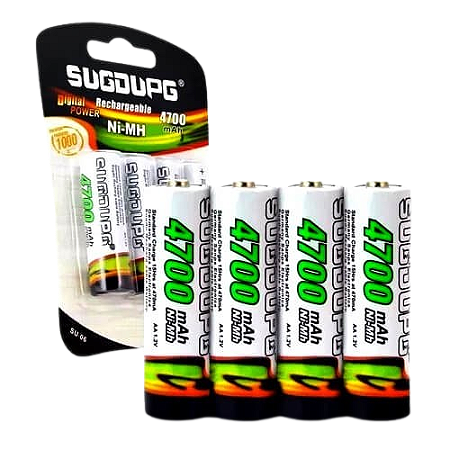 Pilha Recarregável AA 4700 mAh com 4