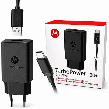 Carregador para V8 Turbo Rapido Power 30+ Caixa Vermelha 30W