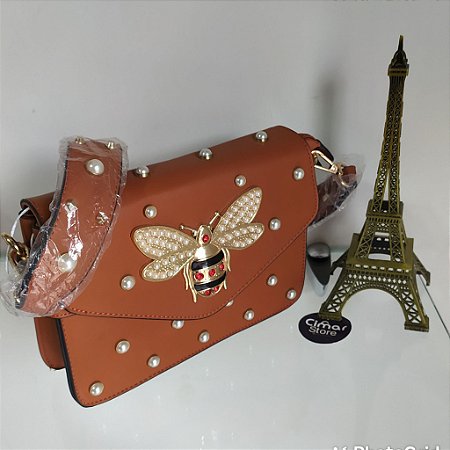 gucci pearl bee bolsa