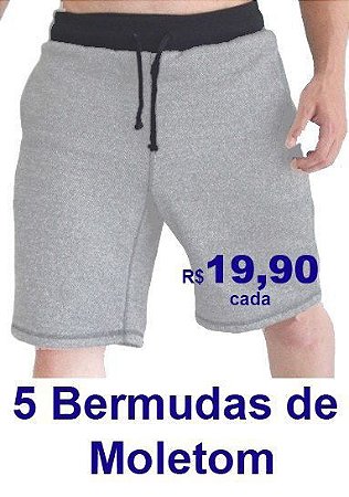 bermuda masculina moletom atacado