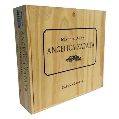 Caixa de Madeira Oficial + 4 Unidades de Vinho Angelica Zapata Malbec Alta - 750 ml