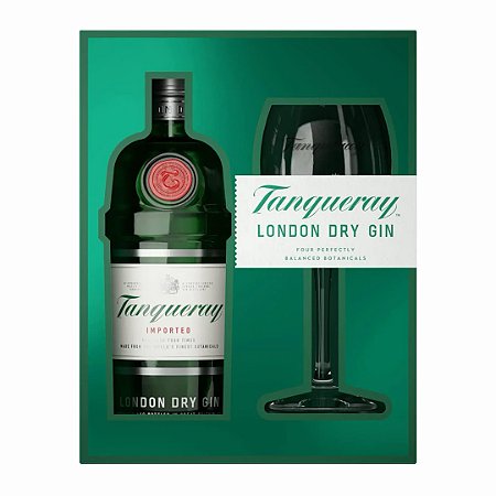 Kit Taça de Vidro Tanqueray Oficial + Gin Tanqueray London Dry - 750ml