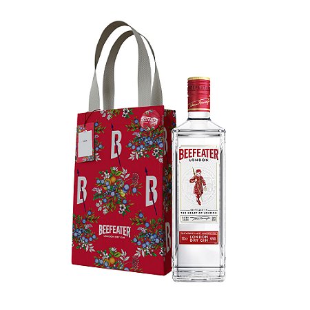 Kit Gin Beefeater 750ml + Sacola Presenteável Botânicos + Taça Beefeater Acrílico