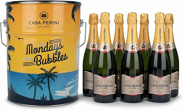 Balde com 7 Unidades Casa Perini Espumante Brut Branco - 750 ml