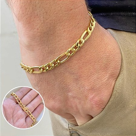 Pulseira Masculina Elo 3x1 em Ouro 18k