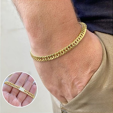 Pulseira Masculina Elo Grumet em Ouro 18k