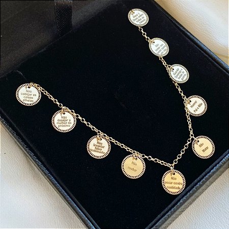 Pulseira 10 Mandamentos em Ouro 18k