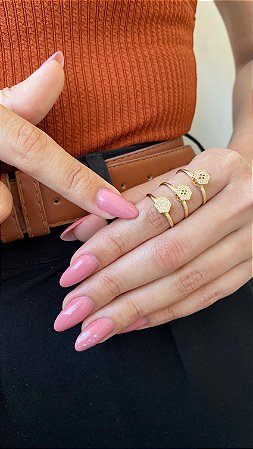 Anel Chuveiro Sextavado em Ouro 18k