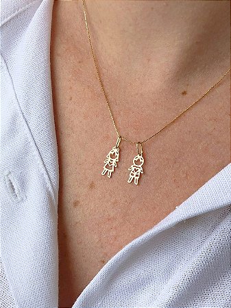 Colar com Pingente Filhos em ouro 18k