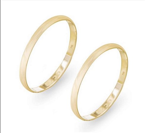 Aliança Tradicional 2mm em Ouro 18k