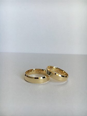 Aliança Chanfrada em Ouro 18k