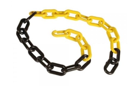 CORRENTE PLÁSTICA 38x21x5mm METRO PRETO/AMARELO