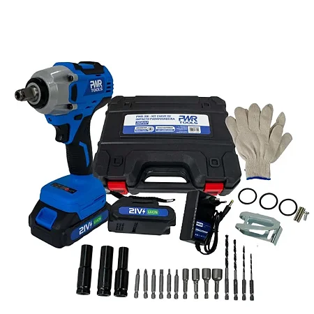 Chave de Impacto 1/4" e 1/2" 350Nm 21V com 2 Baterias Carregador e Maleta PWR-35 SIGMA TOOLS
