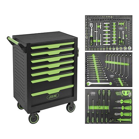 CARRO DE FERRAMENTAS 7 GAVETAS COM FERRAMENTAS