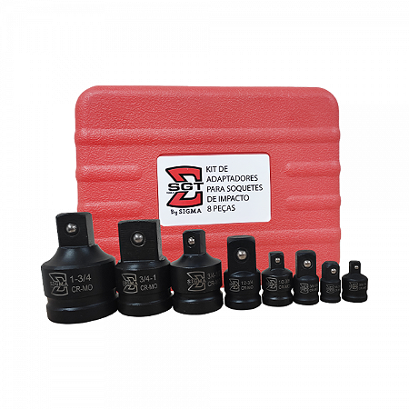 KIT DE ADAPTADORES PARA SOQUETES DE IMPACTO - 8 PEÇAS - SIGMA TOOLS