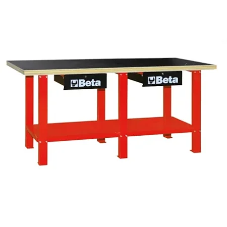 BANCADA DE TRABALHO COM 2 GAVETAS VERMELHO REF.C56-R- BETA