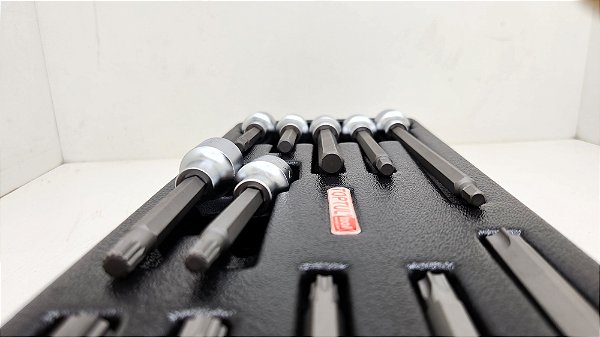 JOGO DE SOQUETE HEXAG., TORX E EXTRA LONGA ENC.1/2" C/ BERCO