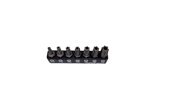JOGO DE BIT'S 1/4" TORX COM FURO GUIA COM 7 PECAS