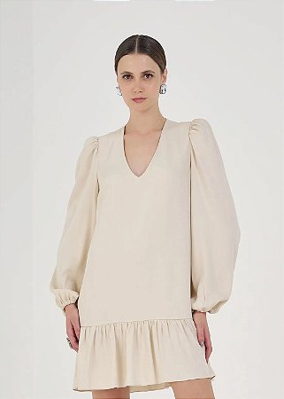 VESTIDO CURTO AGNES BAUNILHA