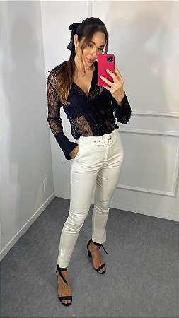 CAMISA DE RENDA LÚCIA PRETA
