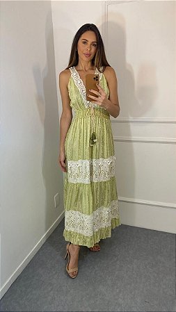 VESTIDO BOHO LUA VERDE