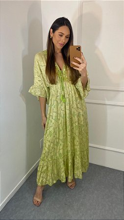 VESTIDO BOHO AVA VERDE ABACATE
