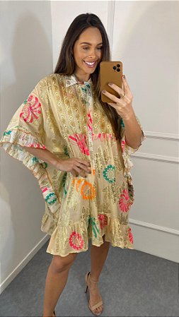 VESTIDO BOHO MEL AREIA