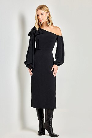 VESTIDO MIDI ALISSA PRETO