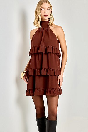 VESTIDO WANESSA MARROM