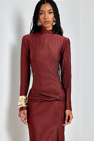 VESTIDO LAURA MARROM