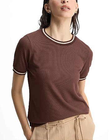 T-SHIRT CANELADA CAFÉ