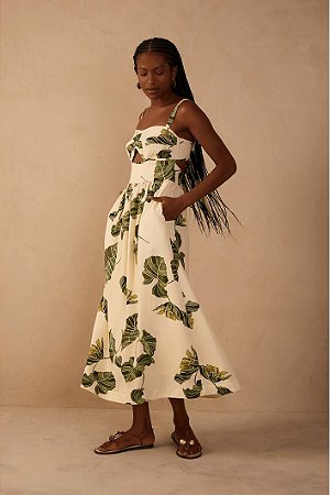 VESTIDO LINHO FOLHAR