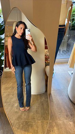 REGATA PEPLUM BIA MARINHO