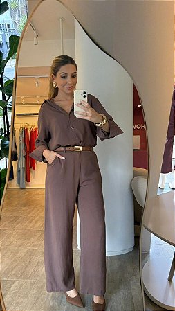 CONJUNTO OLIVIA MARROM