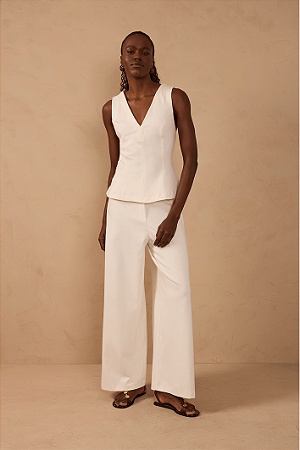 CALÇA MALHA ALFAIATARIA OFF WHITE
