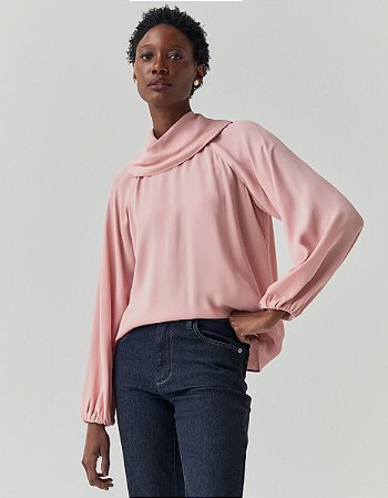 BLUSA GOLA FLUIDA ROSA