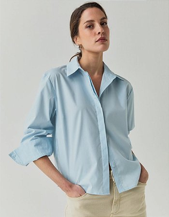 CAMISA RETA AZUL CLARO