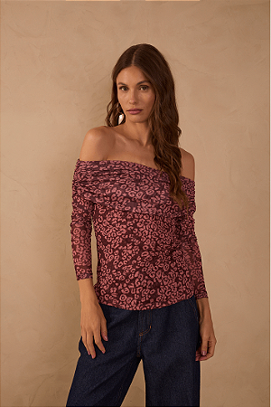BLUSA OMBRO A OMBRO FELINA