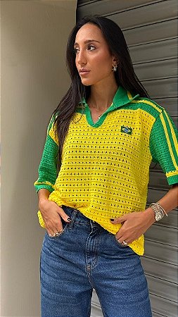CAMISA DE TRICOT BRASIL AMARELO