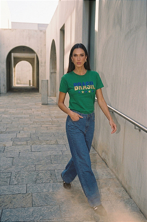 TSHIRT BRASIL 5 ESTRELAS VERDE