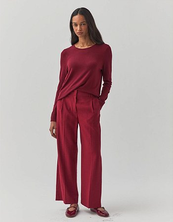 BLUSA TRICOT BASICA BORDÔ
